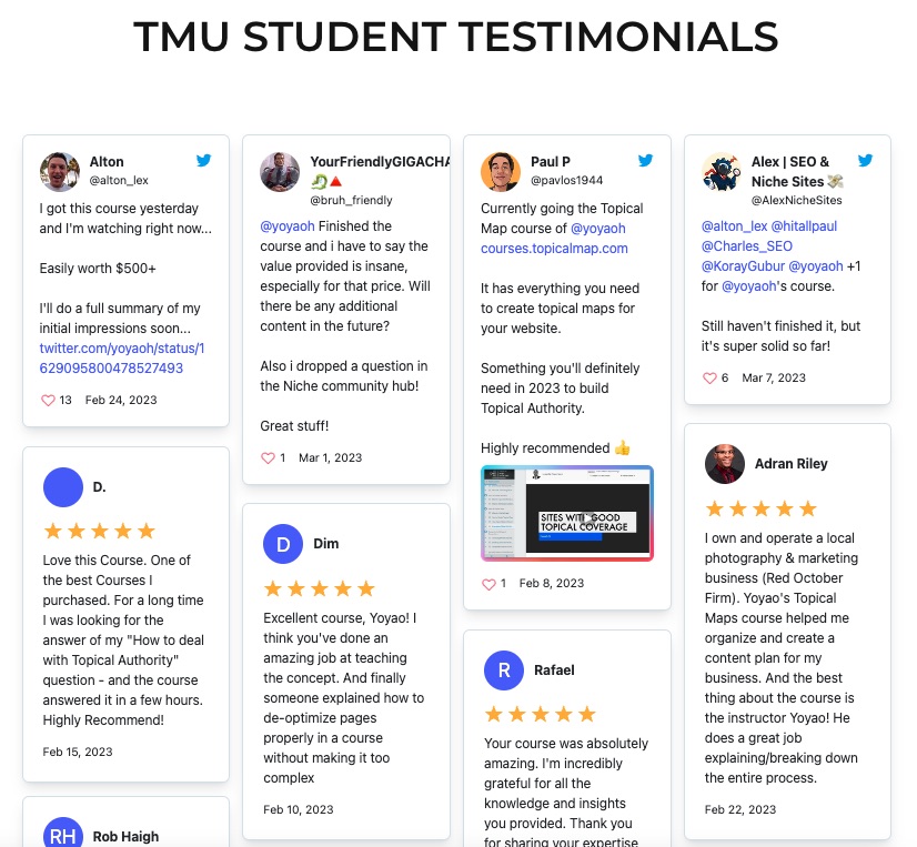Topical Maps Unlocked Student Testimonials